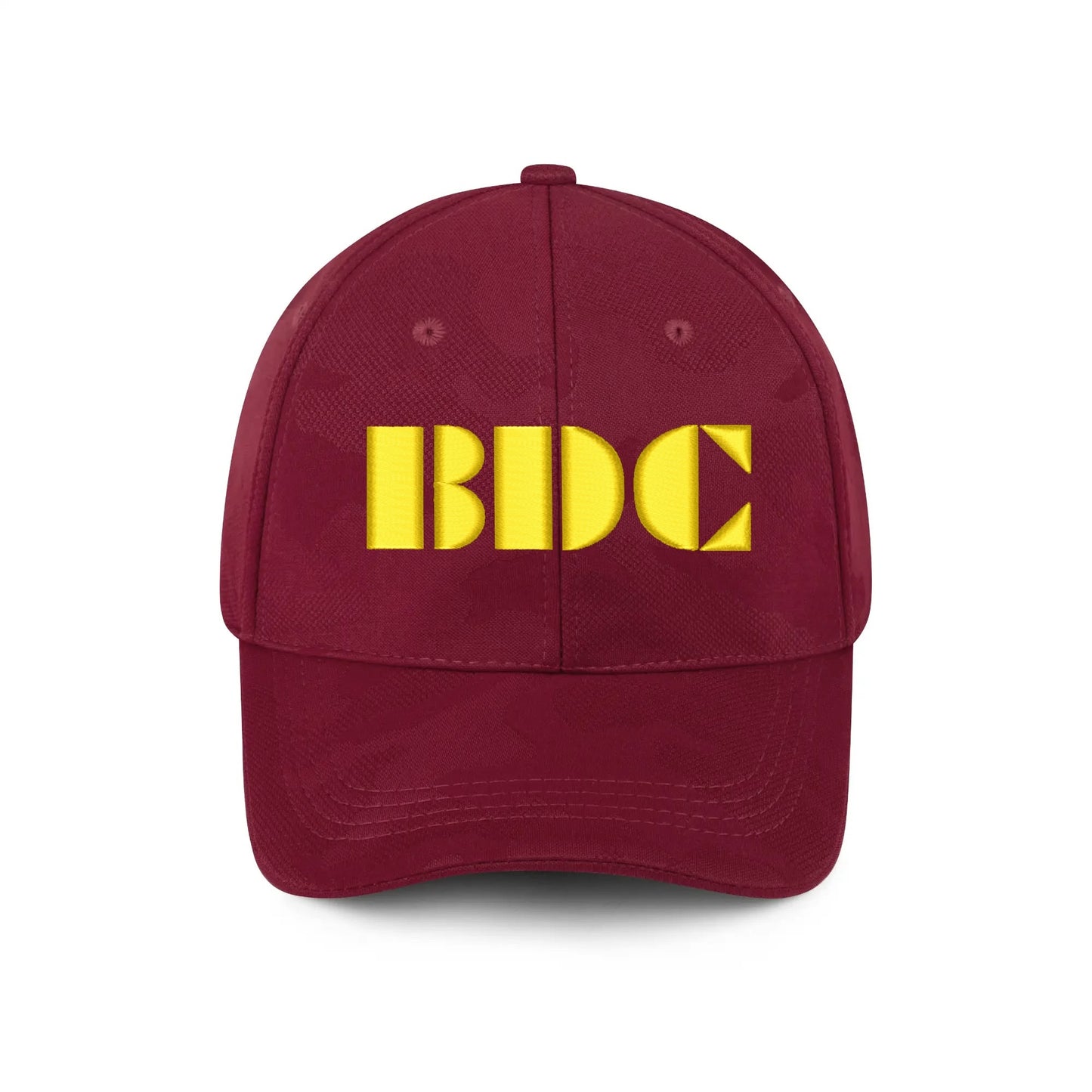 BDC Embroidered Name/Texts Sports Camo Peaked Caps