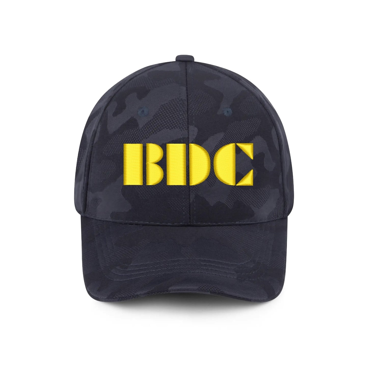 BDC Embroidered Name/Texts Sports Camo Peaked Caps