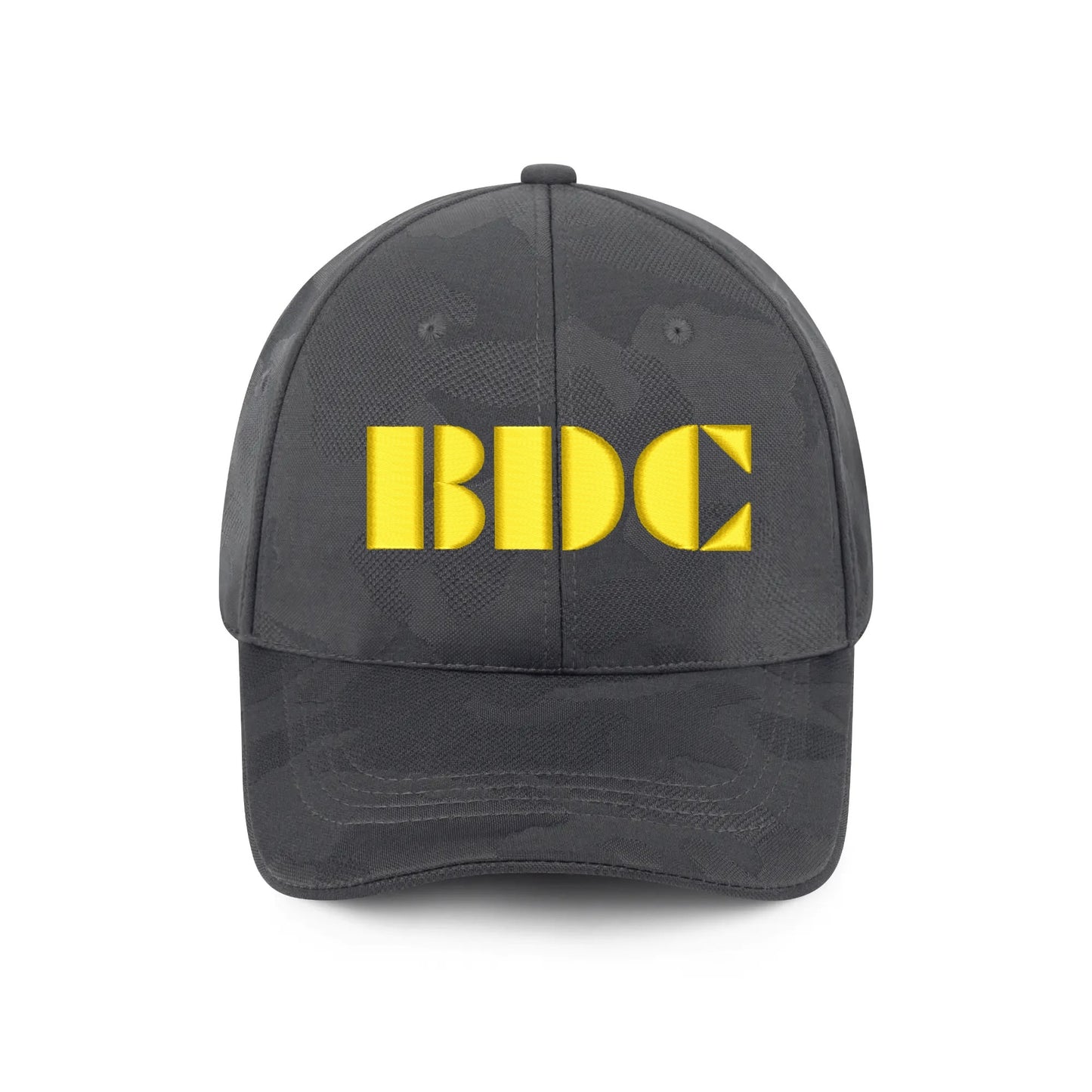 BDC Embroidered Name/Texts Sports Camo Peaked Caps